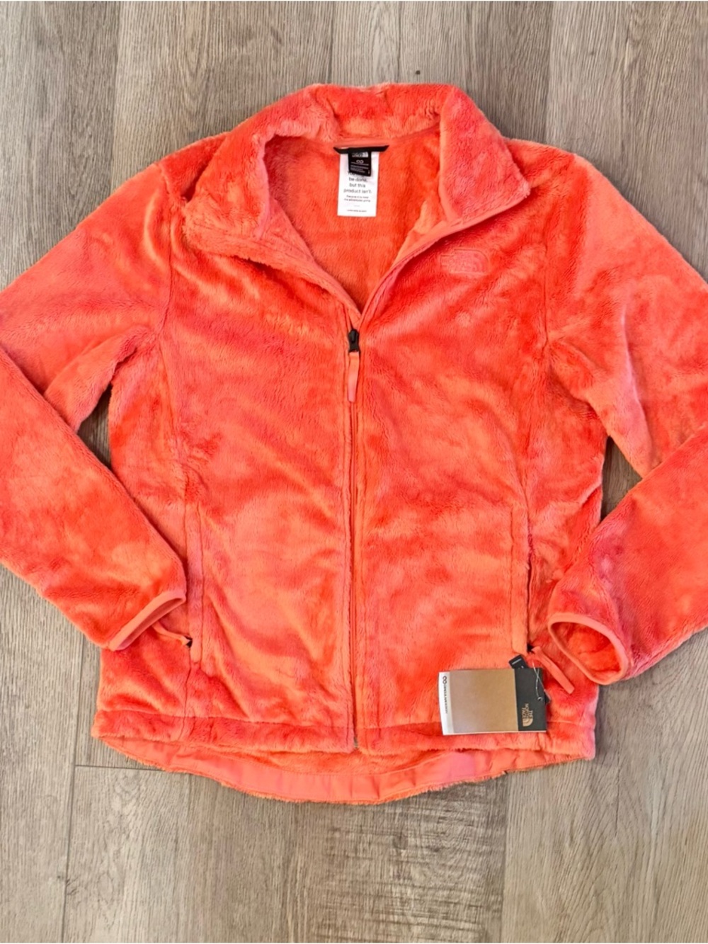 The North Face Osito Fleece Jacket Women’s Large Coral Sunrise Full Zip NWT